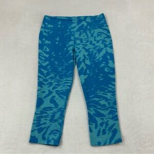 Nike Dri Fit Blue Two Tone Tie Dye Leggings Compression Pants Yoga Women's M